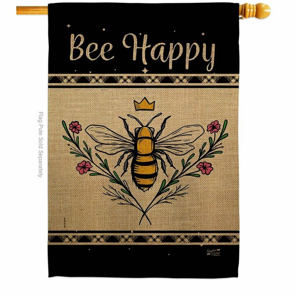 Patio Trasero Queen Bee Happy Friends Double-Sided Garden Decorative House Flag, Multi Color PA3910527